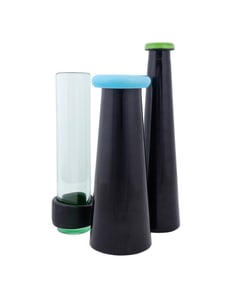 VENINI, THREE VASES INCLUDING PIERRE CHARPIN