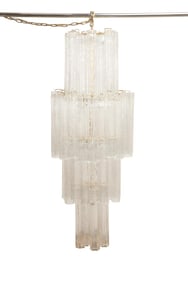 VINTAGE MID CENTURY VENINI TIERED CHANDELIER