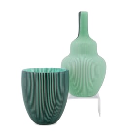CARLO SCARPA FOR VENINI, TWO 'TESSUTO' VESSELS