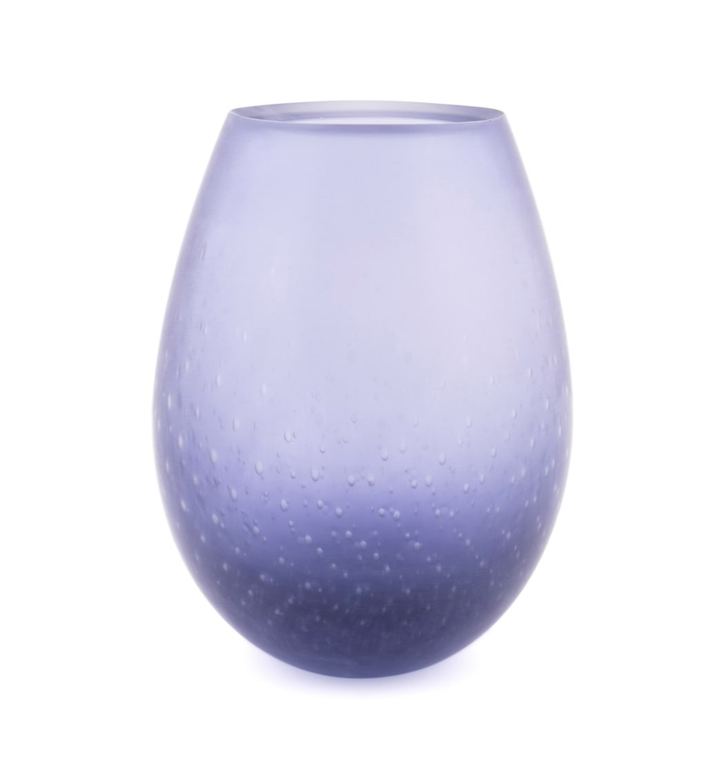 GIORGIO VIGNA FOR VENINI 'BULICANTE' VASE, 2002: Giorgio Vigna (Italian, born 1955) for Venini (Italian, founded 1921), 2002. Blown purple Murano "Bulicante" glass vase, appropriately marked. Provenance: Private Collection of an Esteemed Gentleman,