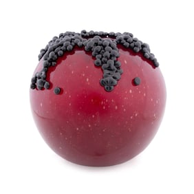 GAE AULENTI FOR VENINI 'MIRTILLO' RED VASE, 5/99