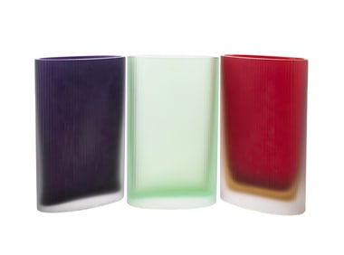 PAOLO VENINI FOR VENINI, THREE 'ELLITTCI' VASES