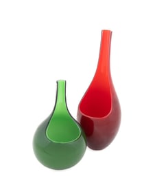 LUCA NICHETTO FOR SALVIATI, TWO 'SPOON' VASES