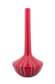 SALVIATI RED, TWO MURANO BOTTLE-FORM VASES, 2005