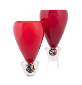 VERSACE FOR VENINI, PAIR OF LIM. ED. VASES - 2003