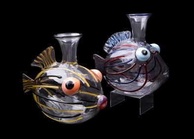 MASSIMO LUNARDON FOR DIOR, TWO FISH DECANTERS