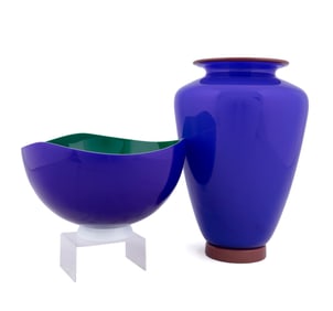 MURANO, BAROVIER & TOSO VASE & CARLO MORETTI BOWL