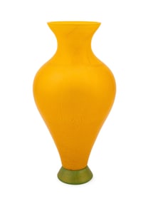 BAROVIER & TOSO MURANO YELLOW GOLD LEAF VASE