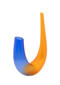 BAROVIER & TOSO ORANGE & BLUE 'BIVA' GLASS VASE