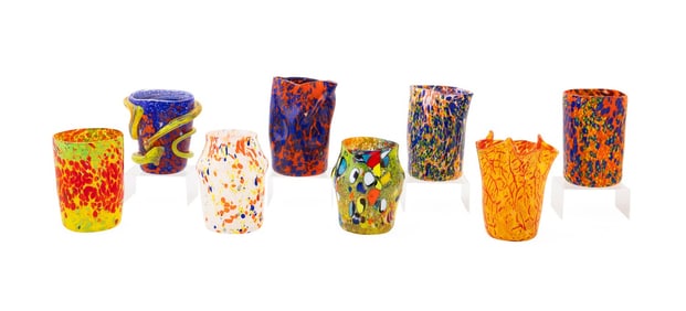 BAROVIER & TOSO, EIGHT GOTO DE FORNASA TUMBLERS