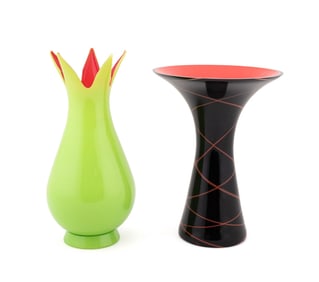 BAROVIER & TOSO, TWO MURANO GLASS VASES