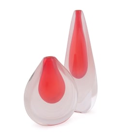 CENEDESE, TWO TEARDROP-FORM SOMMERSO VASES