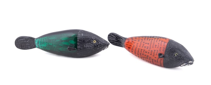 ARS CENEDESE, 2 VINTAGE MURANO GLASS FISH