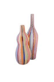 ARS CENEDESE, TWO MURANO CANNE GLASS VASES