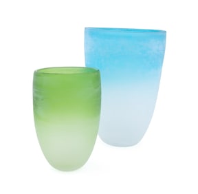 ARS CENEDESE, TWO MURANO SCAVO GLASS VASES