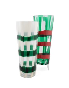 CARLO MORETTI, TWO TRONCOCONO GLASS VASES, 2003