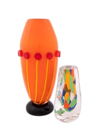 CARLO MORETTI, TWO LIMITED EDITION MURANO VASES
