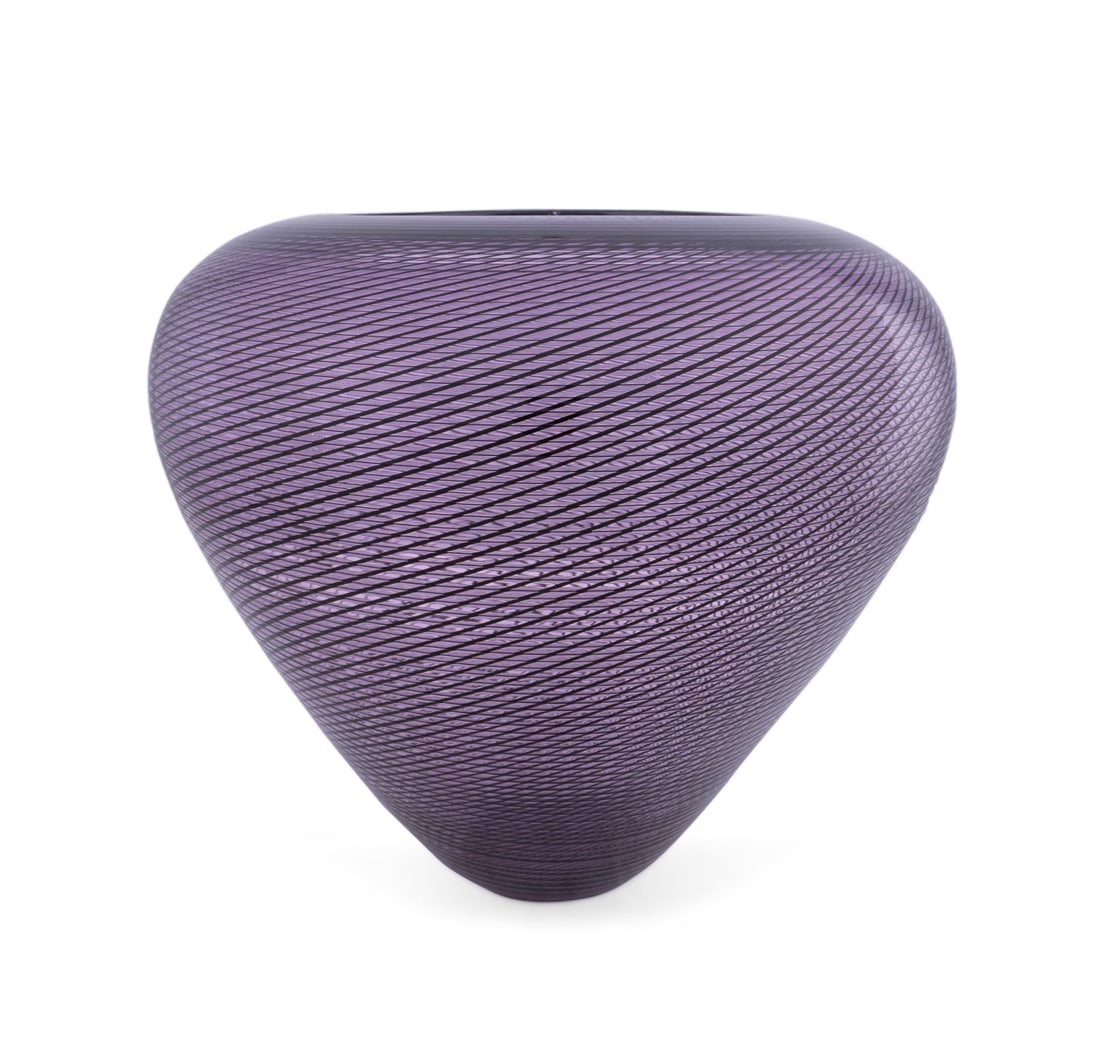 LINO TAGLIAPIETRA MURANO TESSUTO GLASS VASE (1 of 9)