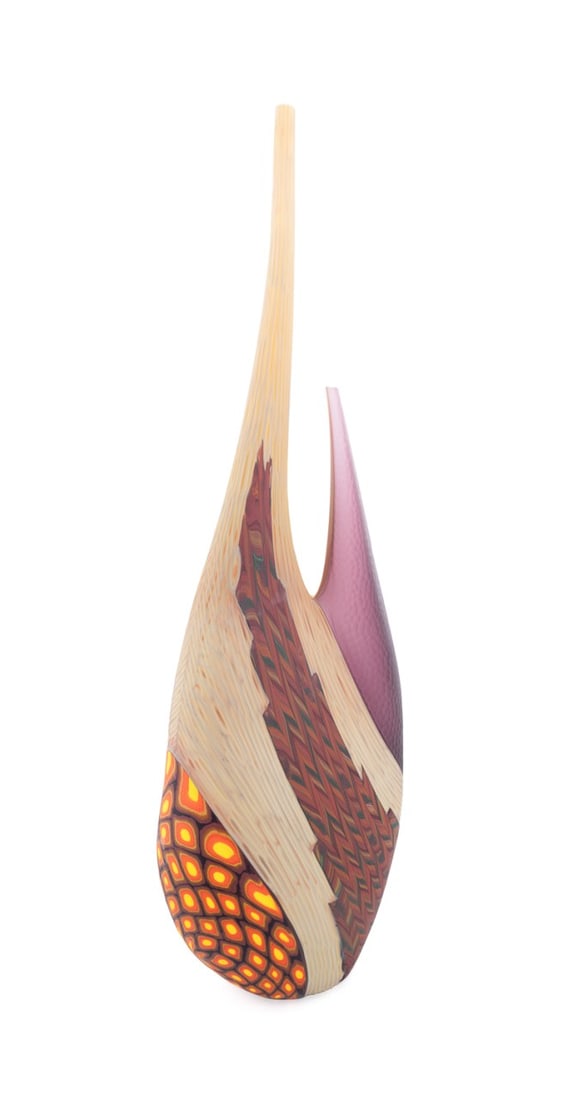 DAVIDE SALVADORE LARGE 'AYODELE' VESSEL, 2006: Davide Salvadore (Italian, born 1953). "Ayodele" - Large Vessel from the Ancella series - 2006, blown Murano, murrine, and partial battuto glass, appropriately marked to the underside. Provenance: Pri