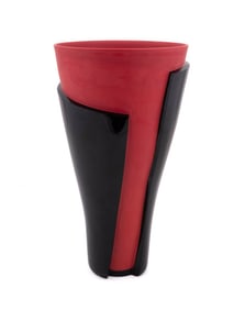 SILVANO RUBINO, MURANO WHEEL CUT CASED VASE, 2002