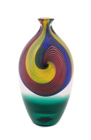 SEGUSO VIRO MULTICOLORED SOMMERSO SWIRL GLASS VASE