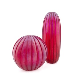 SEGUSO VIRO, TWO RED NUANCE SERIES VASES