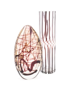 MURANO, 2 VASES, KOSKINEN FOR VENINI & SEGUSO VIRO