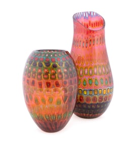 EUGENIO FERRO FOR NEIMAN MARCUS, TWO MURRINI VASES