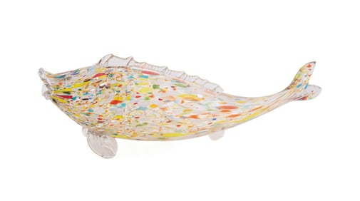 MURANO, LARGE BLOWN MURRINE GLASS FISH