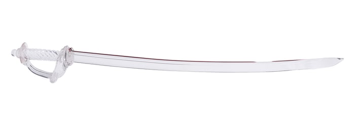 ITALIAN MURANO COLORLESS GLASS SWORD SCULPTURE