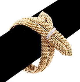 LUCIEN PICCARD 14K YG DIAMOND BRACELET WATCH