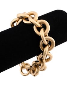 AMITAI KAV, TWO-TONE MODERNIST 18K LINK BRACELET