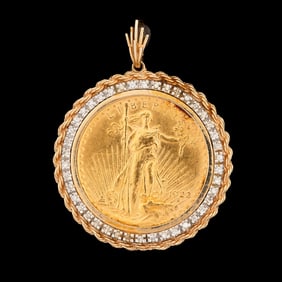 U.S.TWENTY DOLLAR GOLD COIN DIA. BEZEL