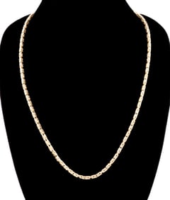 ITALIAN 14K YG BYZANTINE LINK NECKLACE