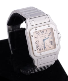 CARTIER, 'SANTOS' STAINLESS WRISTWATCH, REF. 2319