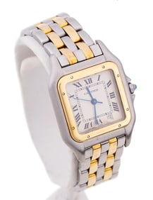 CARTIER, 'PANTHERE' GOLD & STAINLESS 27MM WATCH
