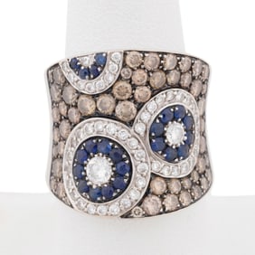 CELLINI DIAMOND & SAPPHIRE 18K RING