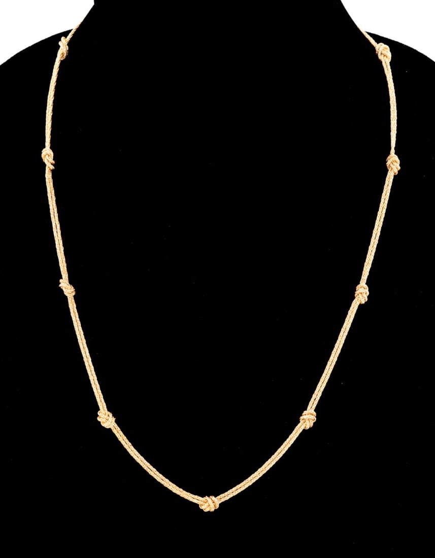 TIFFANY & CO. 18K YG WOVEN ROPE KNOT NECKLACE (1 of 6)