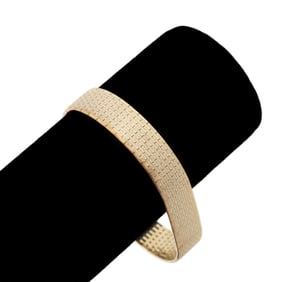 ITALIAN 14K YG INTEGRAL BRICK LINK BRACELET