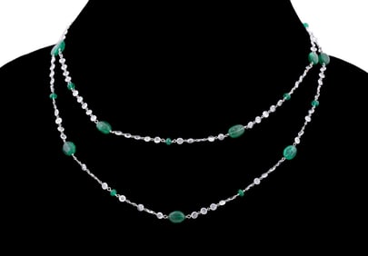EMERALD & DIAMOND 18K NECKLACE