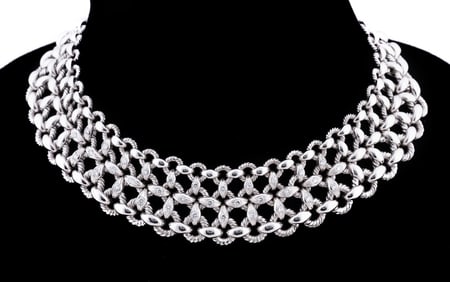 ITALIAN DIAMOND 18K ROPE LINK NECKLACE