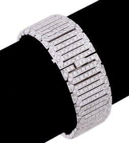 DIAMOND 18K WHITE GOLD LINK BRACELET