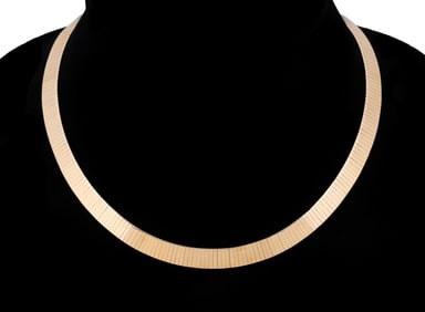 ITALIAN 14K YELLOW GOLD OMEGA NECKLACE