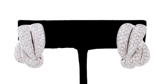 18K WHITE GOLD & DIAMOND EARRINGS