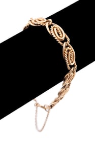 FANCY CLIP CHAIN LINK 14K YELLOW GOLD BRACELET
