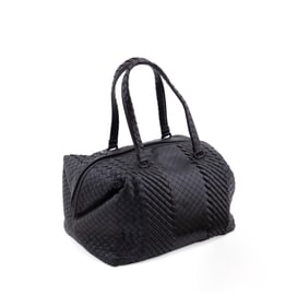 BOTTEGA VENETA BLACK INTRECCIATO IMPERATORE DUFFLE