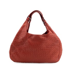 BOTTEGA VENETA BRICK RED INTRECCIATO LEATHER HOBO