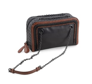 BOTTEGA VENETA EXOTIC & CALFSKIN CHAIN STRAP BAG