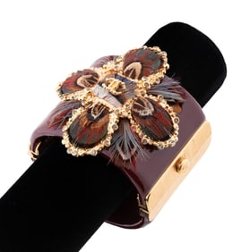 CHANEL FEATHER CROSS & RESIN CUFF, FALL 2013