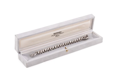 HERMES VINTAGE STERLING 'TORSADE' BRACELET, W/ BOX